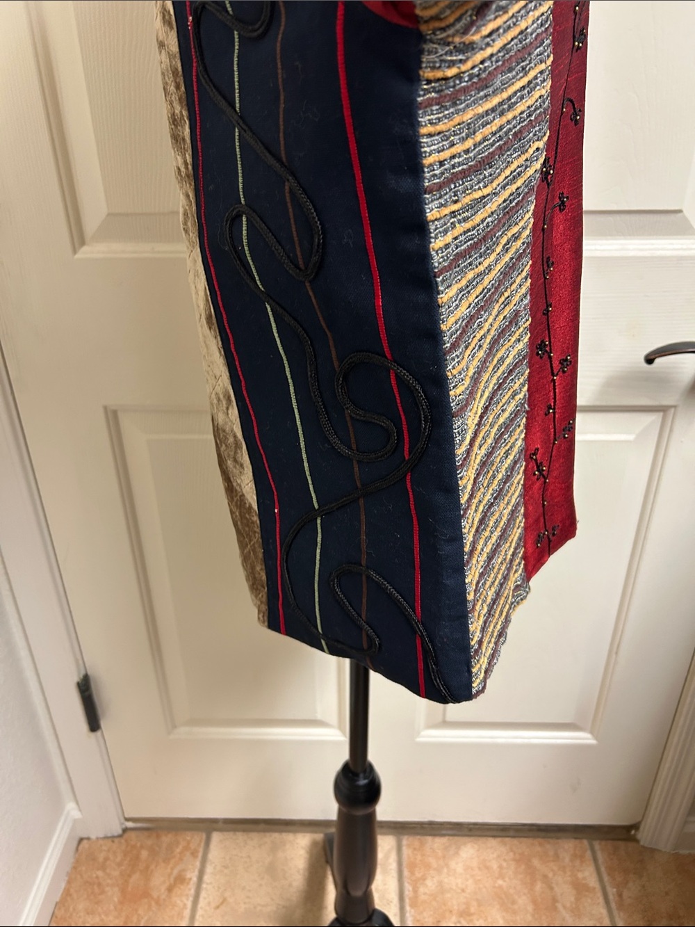 SAG HARBOR Velvet Patchwork Vintage 90s Jewel Tone Boxy Jacket, Size 6 - Picture 5 of 11
